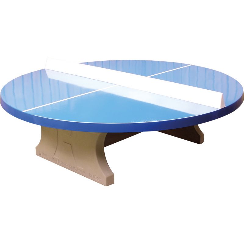 Betonnen tafeltennistafel rond blauw 